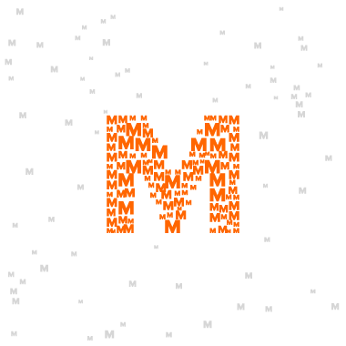 Un M composé de plein de petits M (représentation schématique)