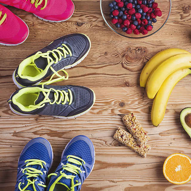 Sports equipment and healthy food